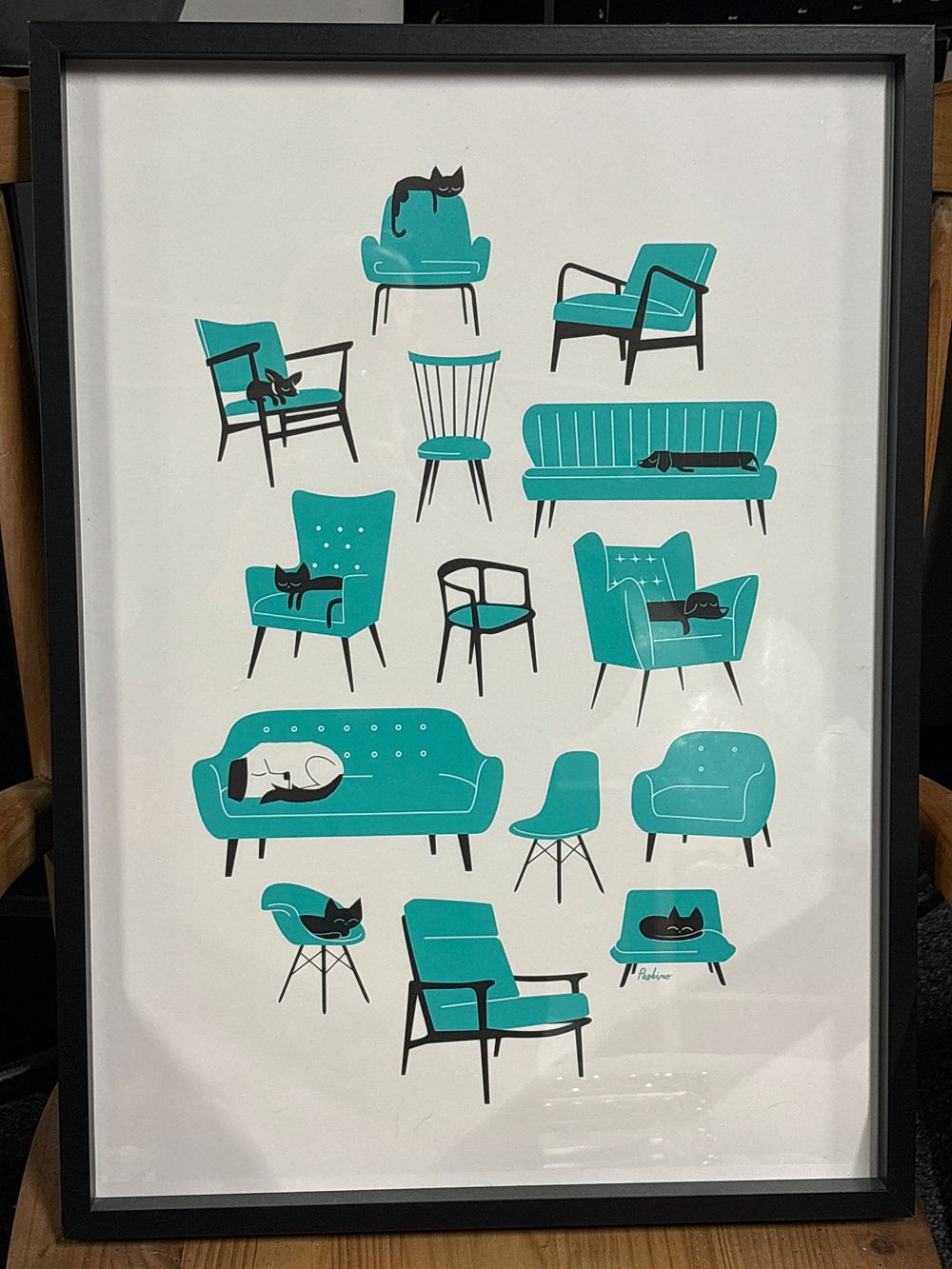 Lot 245: Large modern framed print
