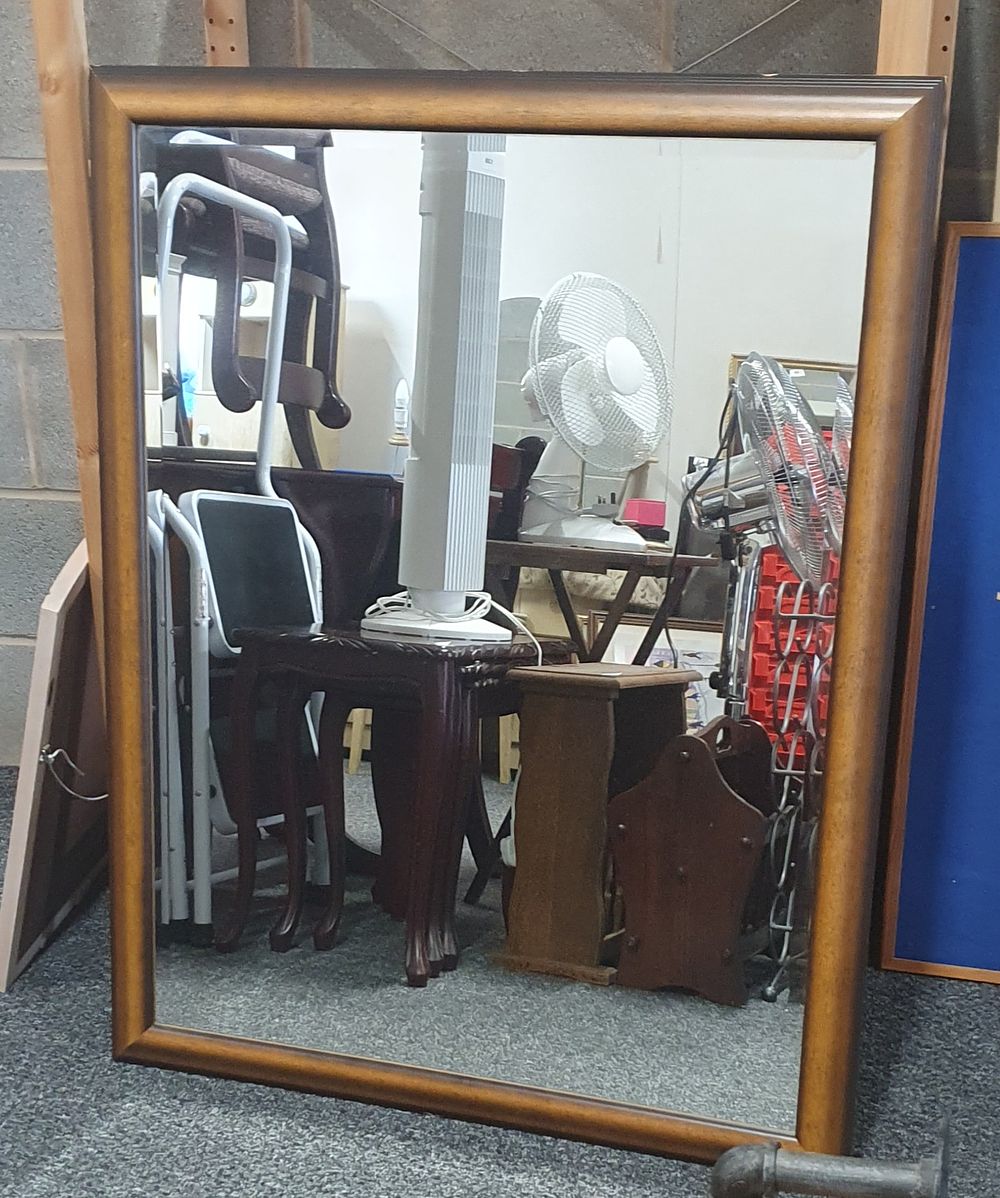 Lot 153: Large wooden framed mirror