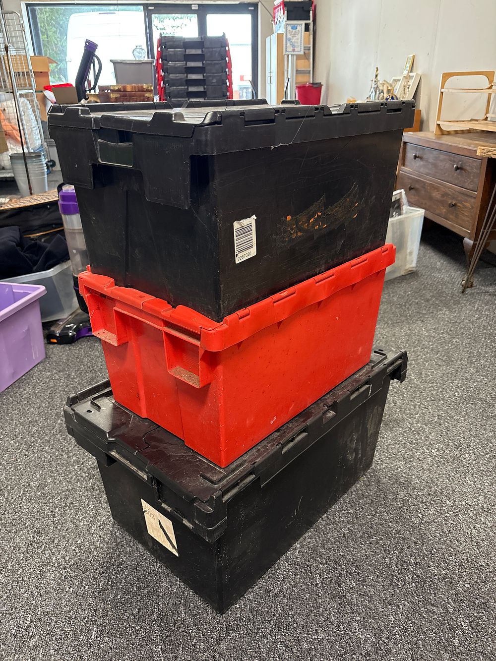 Lot 162: Three Lidded Stacker Boxes
