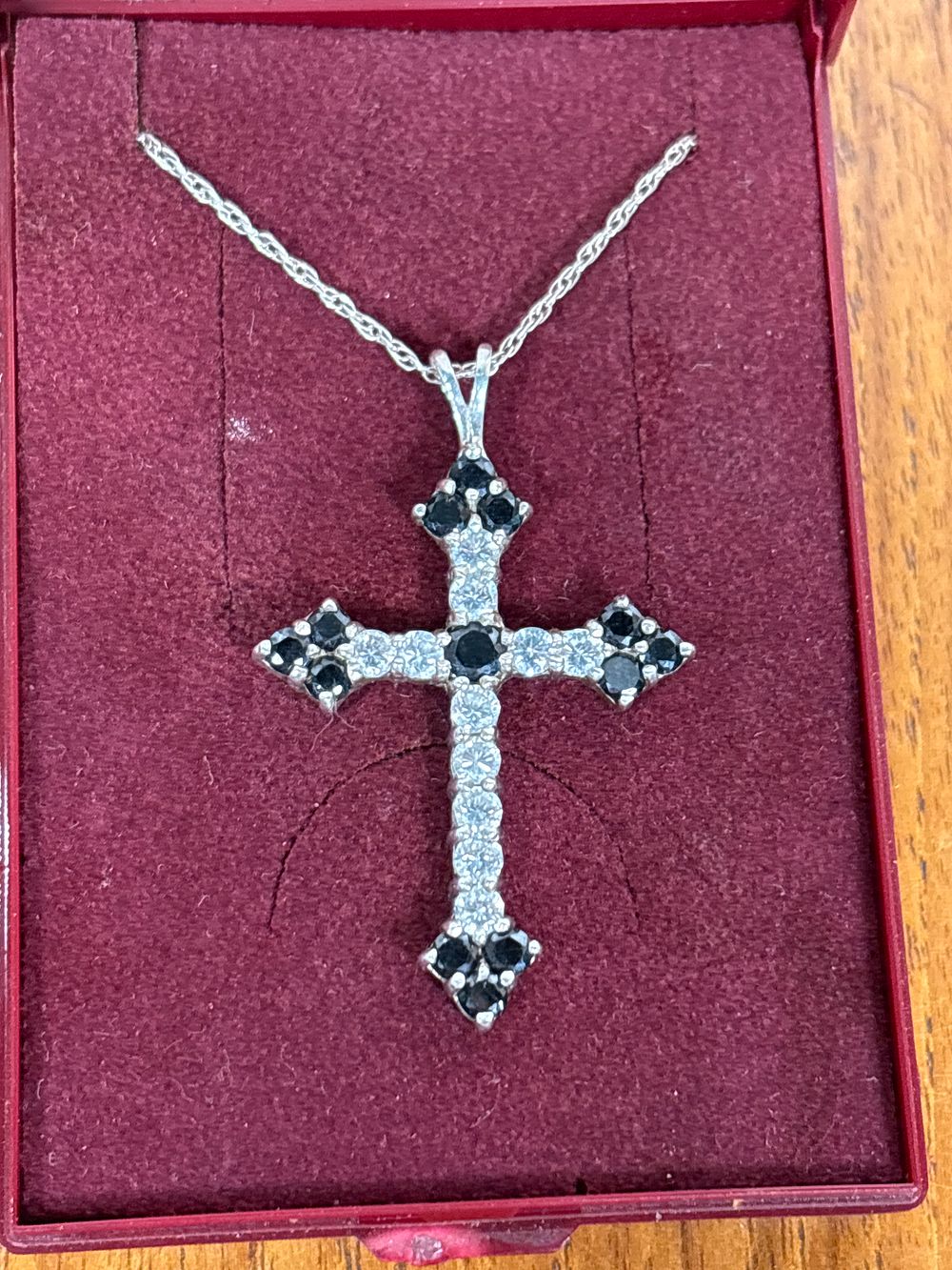 Lot 167: Sterling Silver 2 inch Cross on 16 inch Chain