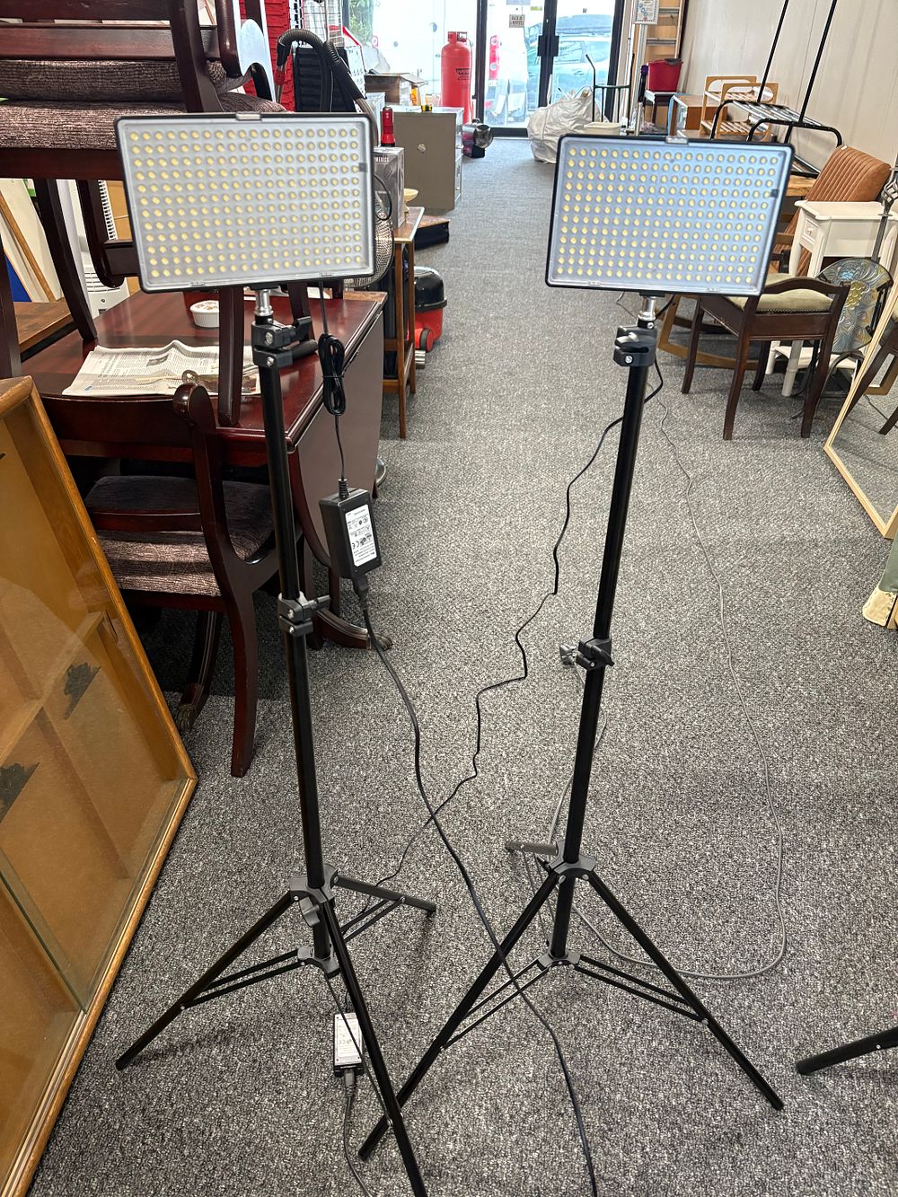 Lot 199: Pair of LED Photography Lights with Tripods