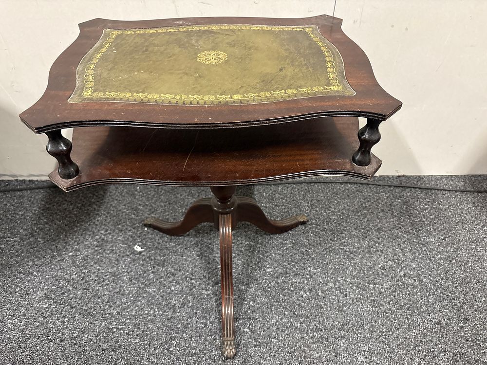 Lot 18: Small Leather type topped Table