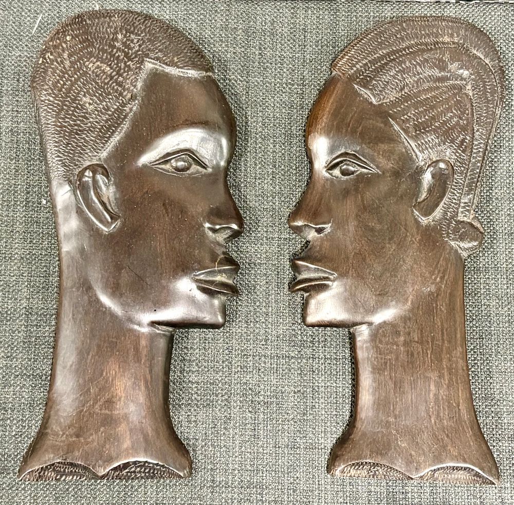 Lot 73: Pair of African Hardwood Plaques