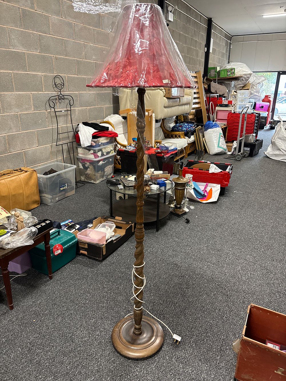Lot 152: Wood Standard Lamp
