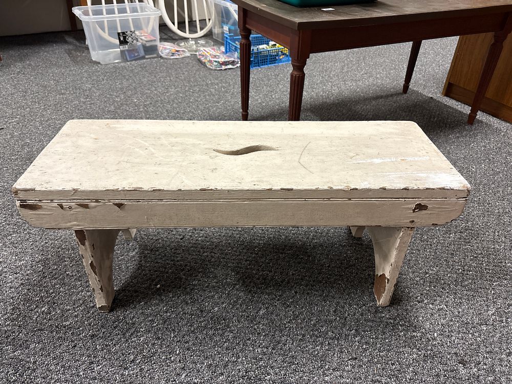 Lot 164: Old painted Pine Bench