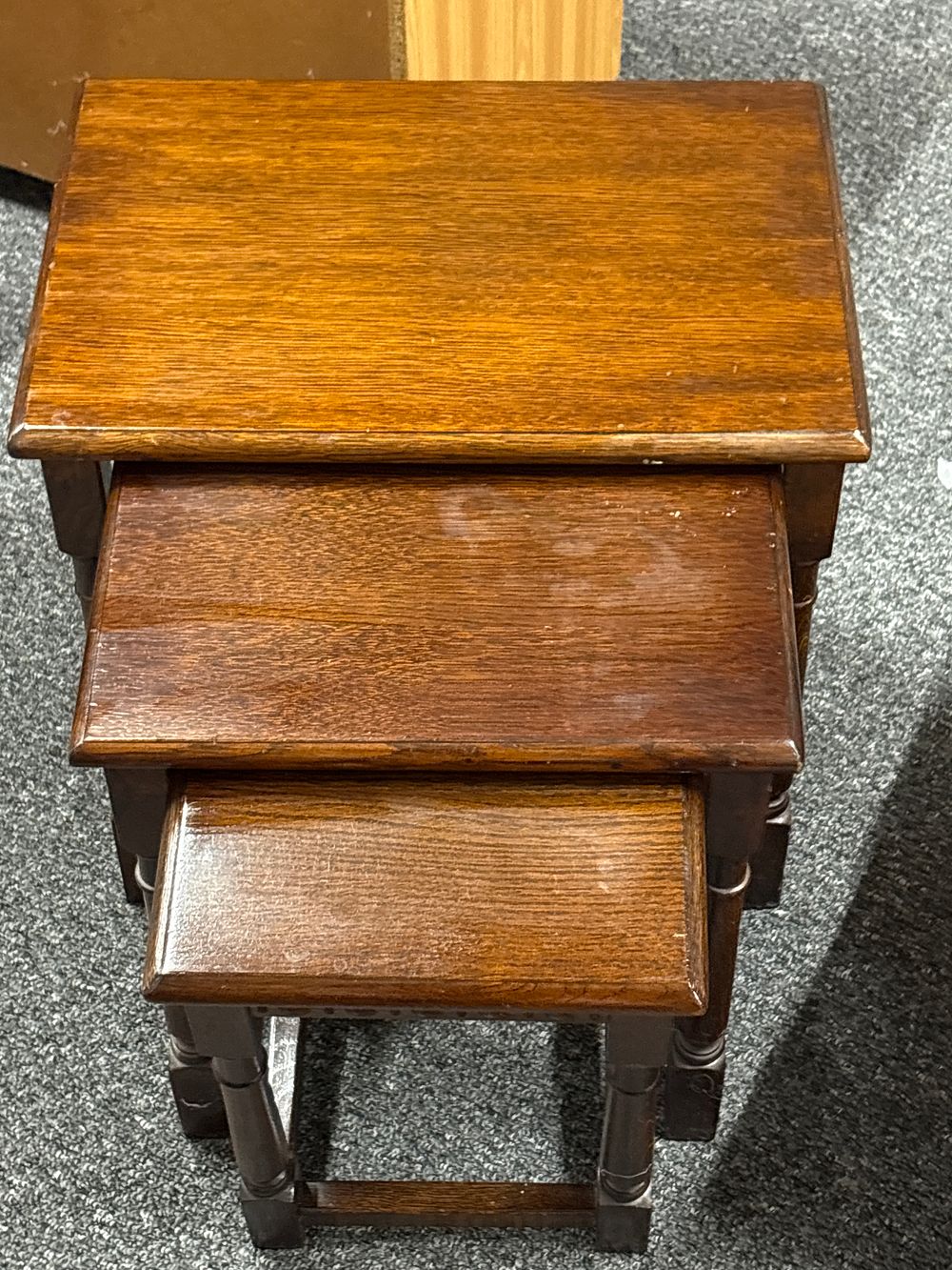 Lot 166: Heavy Nest of 3 Tables