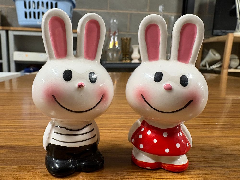 Lot 175: Collectable pair of bunny rabbits designed by Rune Naito.