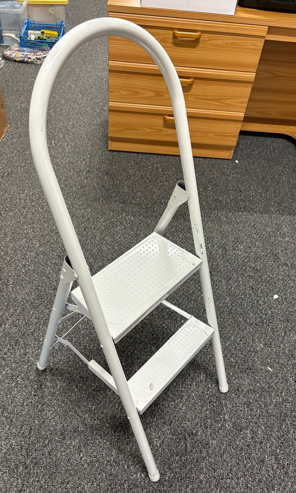 Lot 176: White 2 step folding ladder