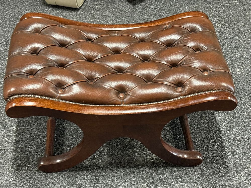 Lot 179: Leather Chesterfield Type Stool