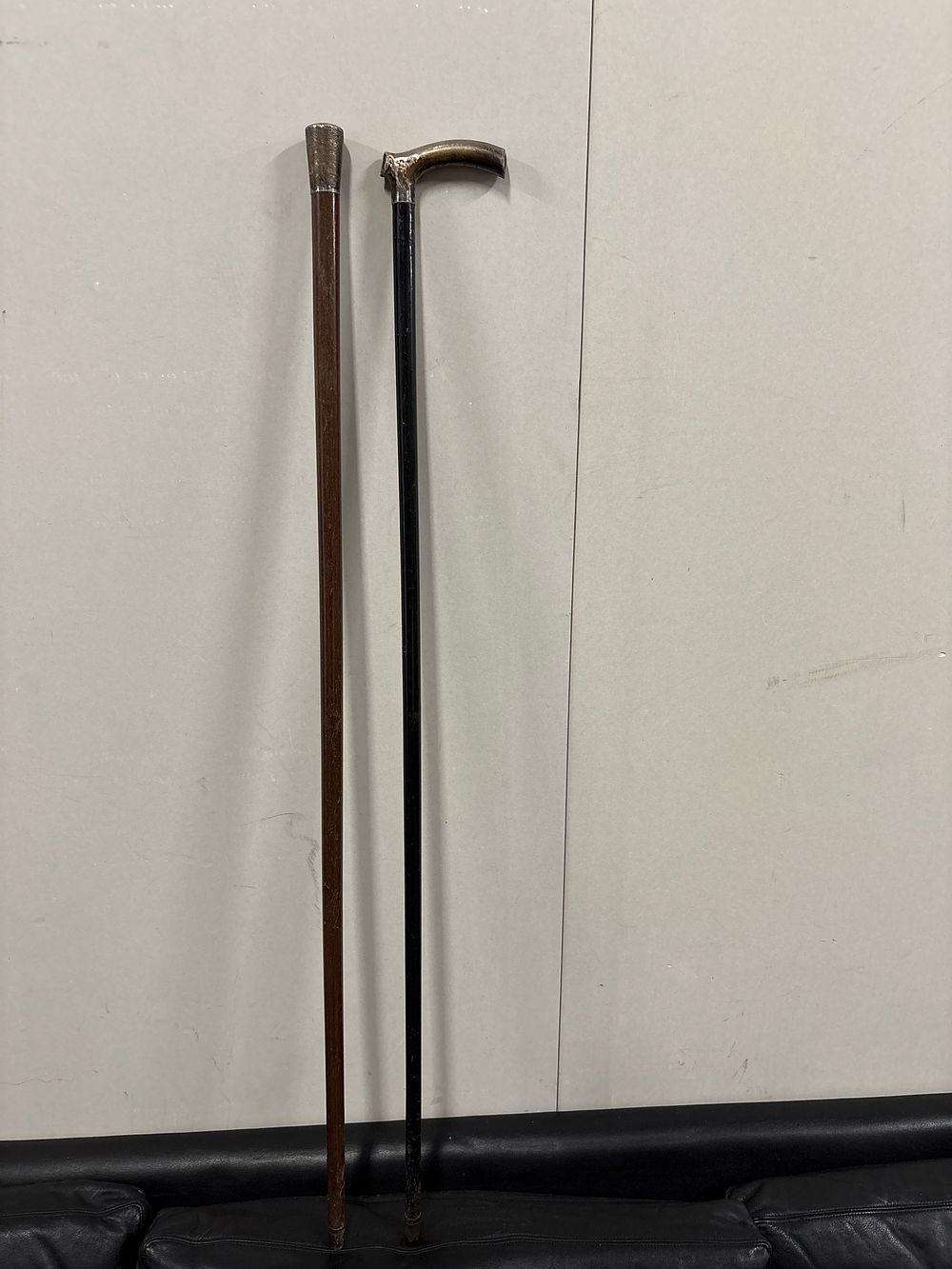 Lot 180: Two Vintage Silver Topped Walking Sticks