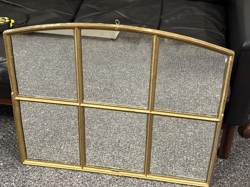 Lot 194: Vintage Metal Windowframe Mirror