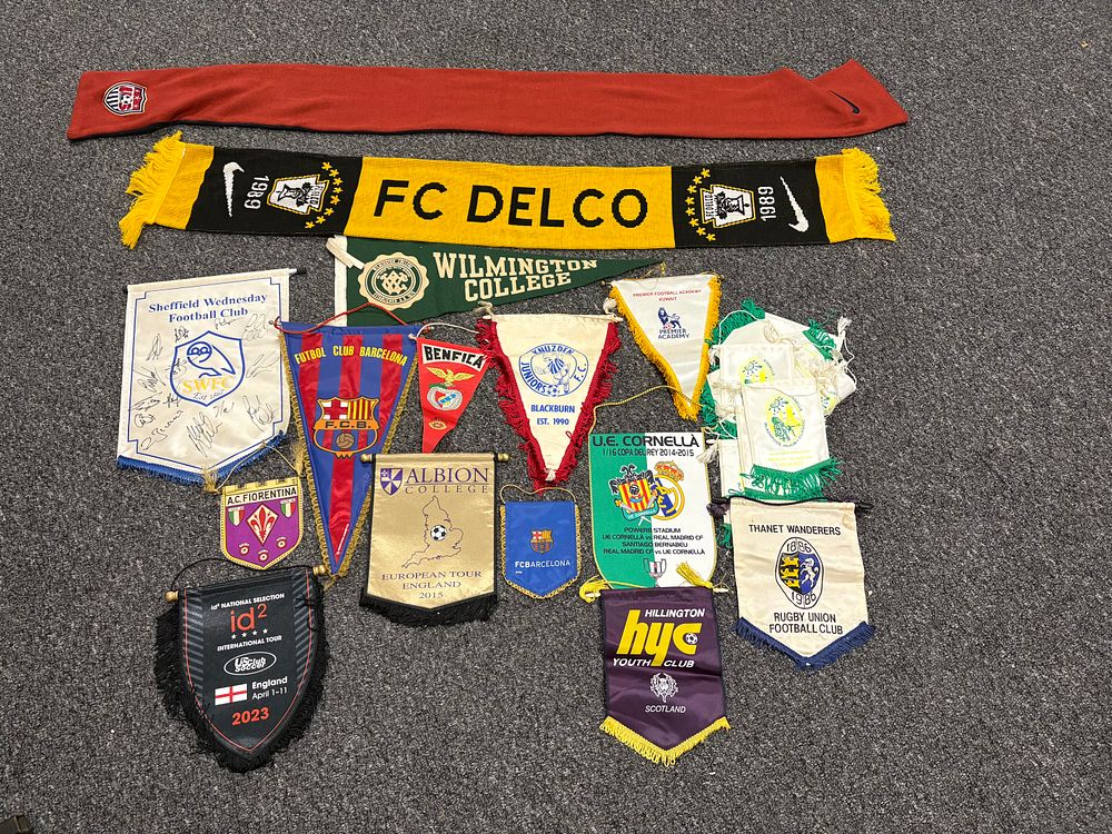 Lot 149a: Collection of Sporting pennants and scarves