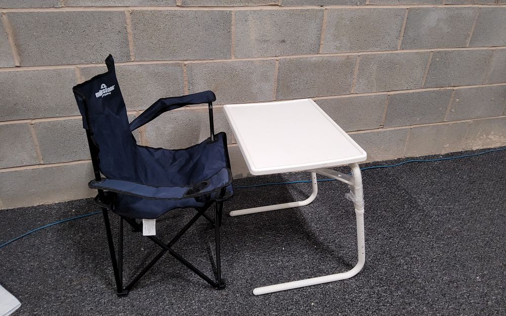 Lot 183: Camping table and chair
