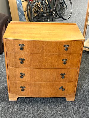 Retro CWS Chest of 4 Drawers. Bow Fronted