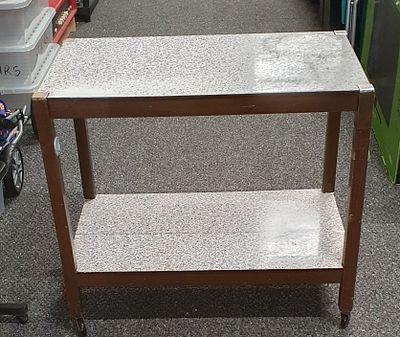 SEYMOUR vintage two tiered kitchen trolley. As pictured approx 28.5"width 26 " high 17" deep 