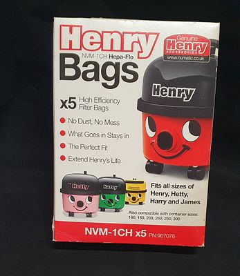 Box of 5 Henry bags . As pictured
