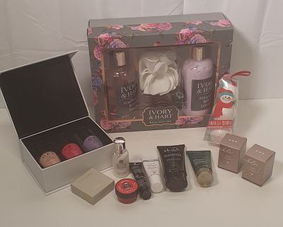 Toiletries gift set bundle . Includes 3 sealed boxes and loose items of make up. As pictured