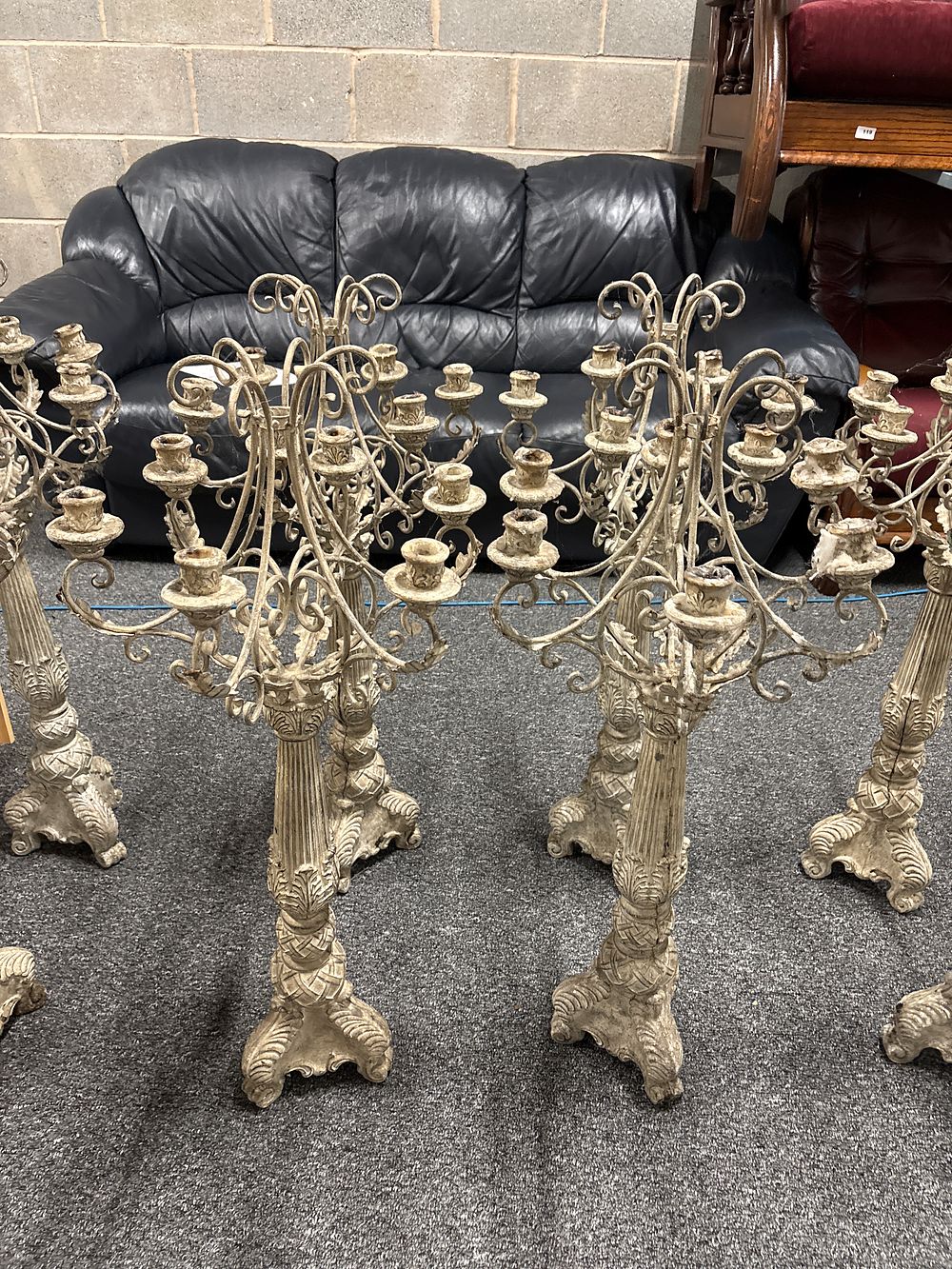 Lot 229: Pair of Floor Standing Candelabra