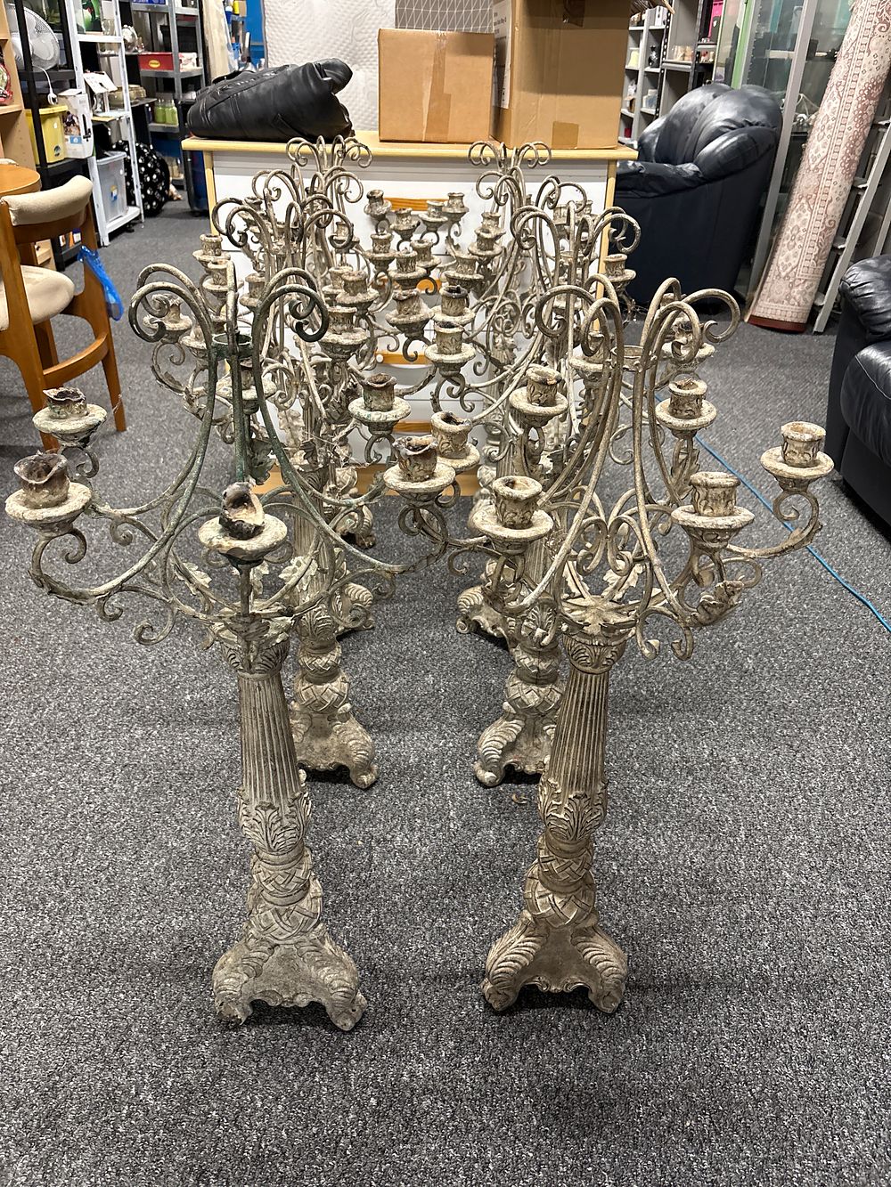 Lot 231: Pair of Floor Standing Candelabra