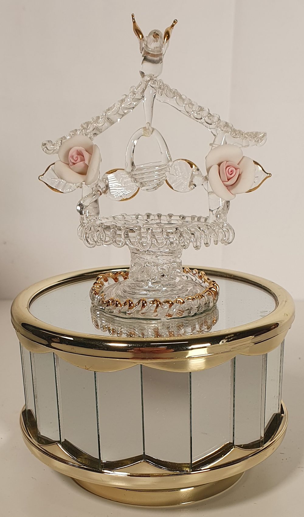 Lot 151: Mirrored glass revolving wishing well musical