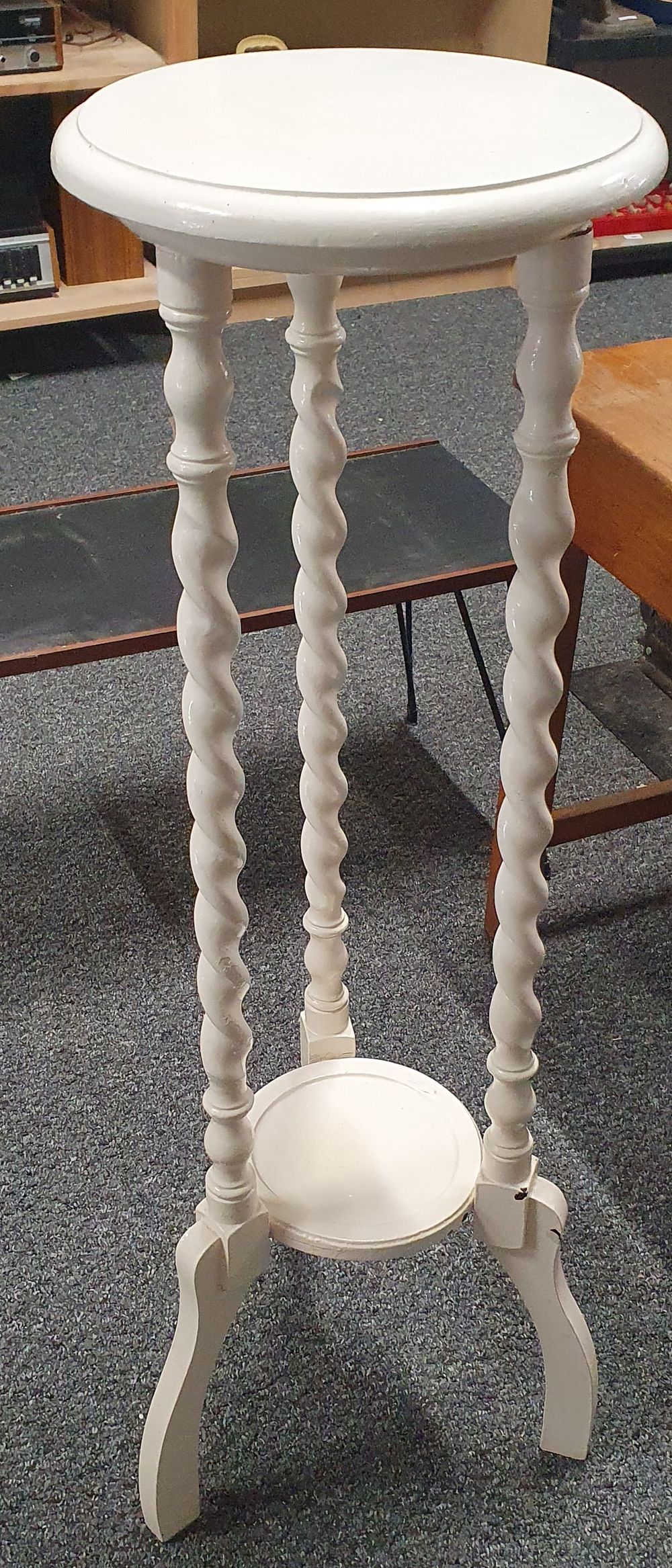 Lot 131: Tall wooden plant stand