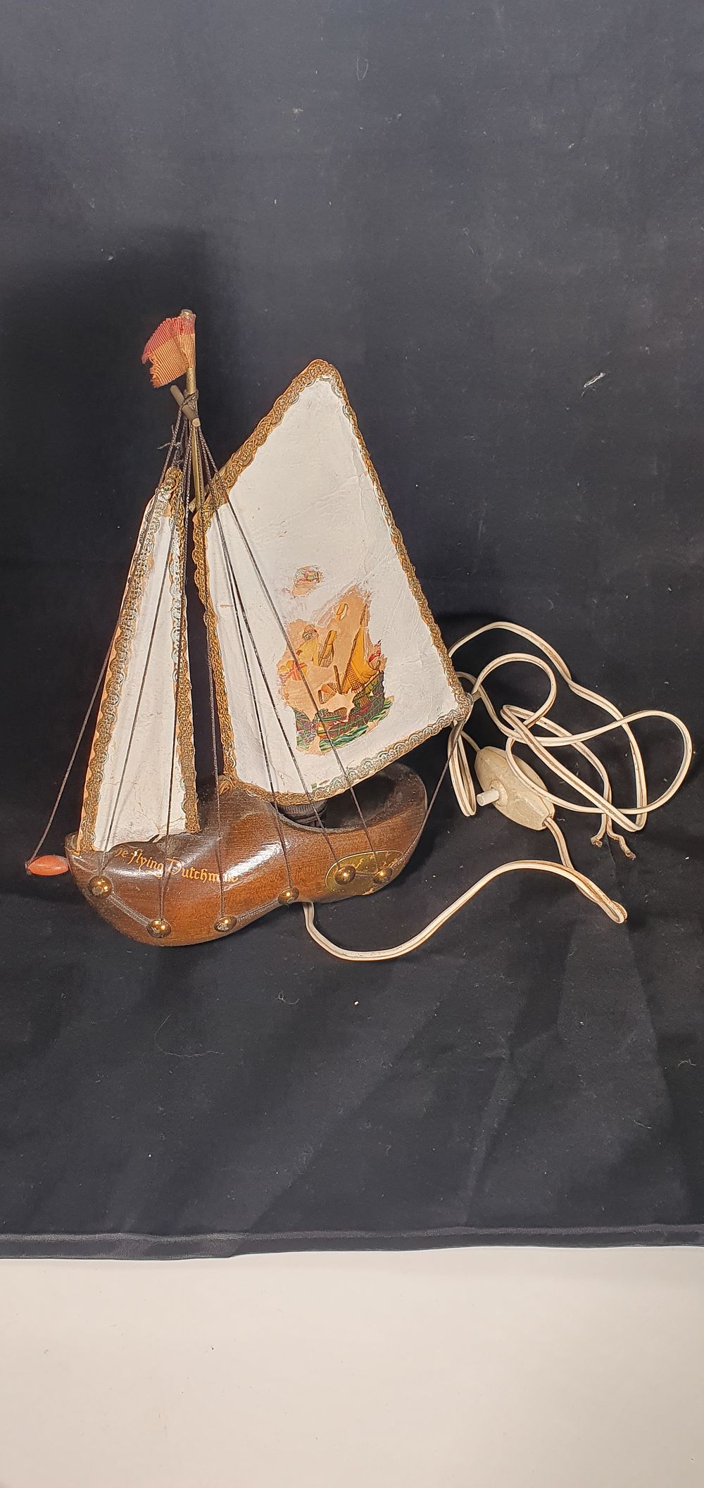 Lot 159: Vintage ' The flying Dutchman ' Lampwooden shoe lamp