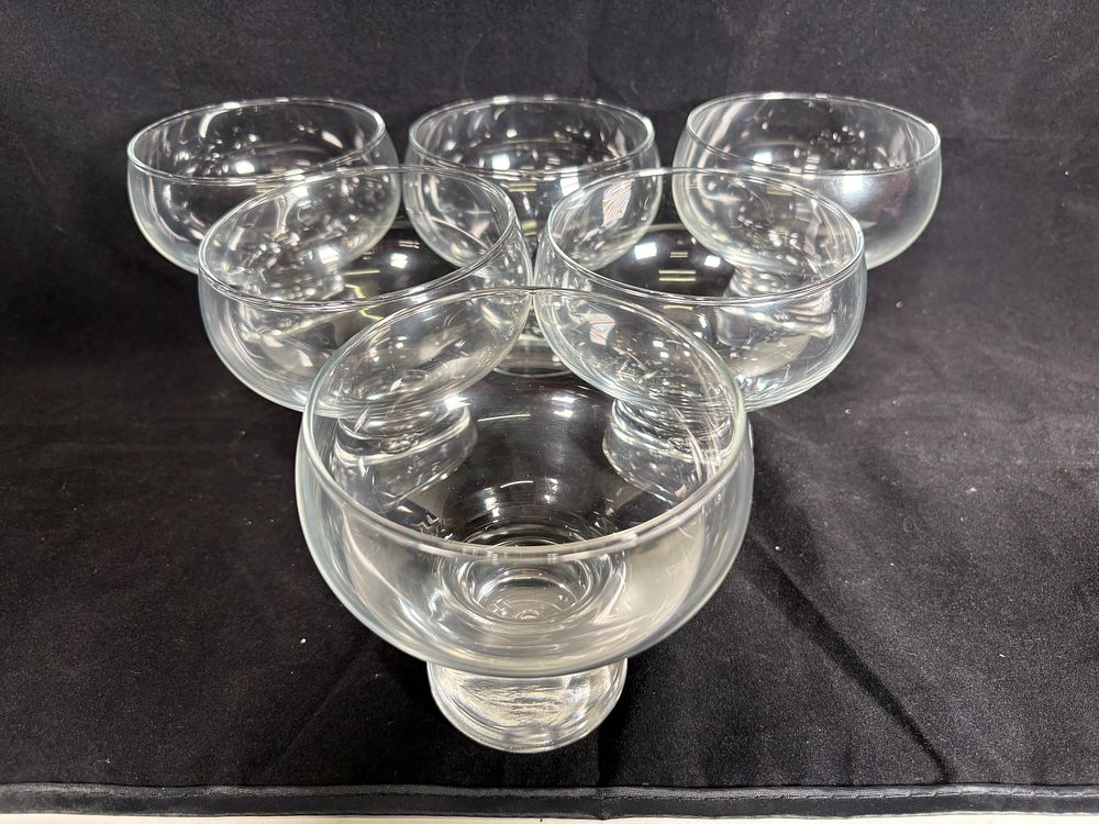 Lot 165: Vintage Kosta Boda Rondo Bubble Stem Desert Glasses