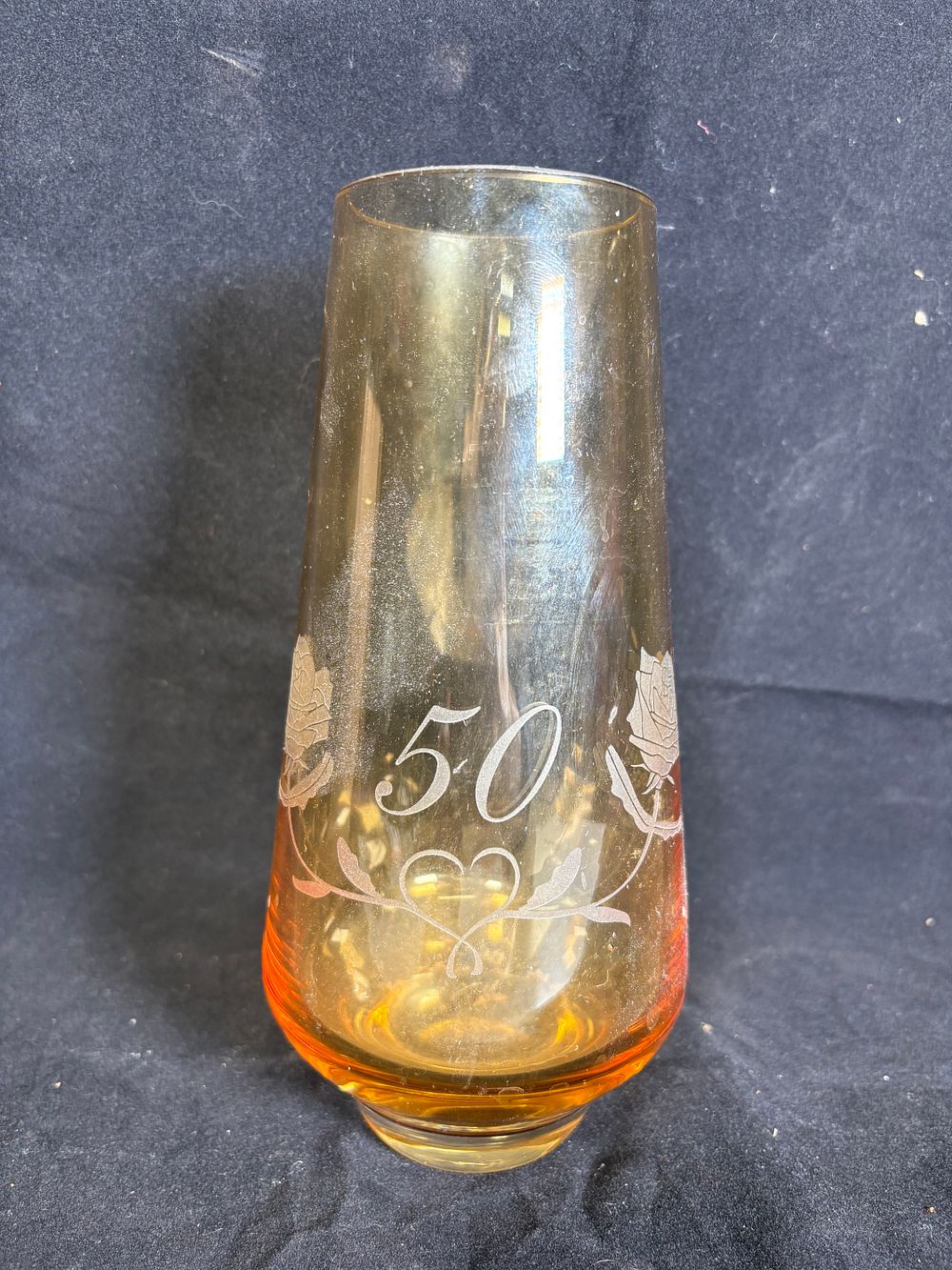 Lot 174: Caithness Amber Etched Vase