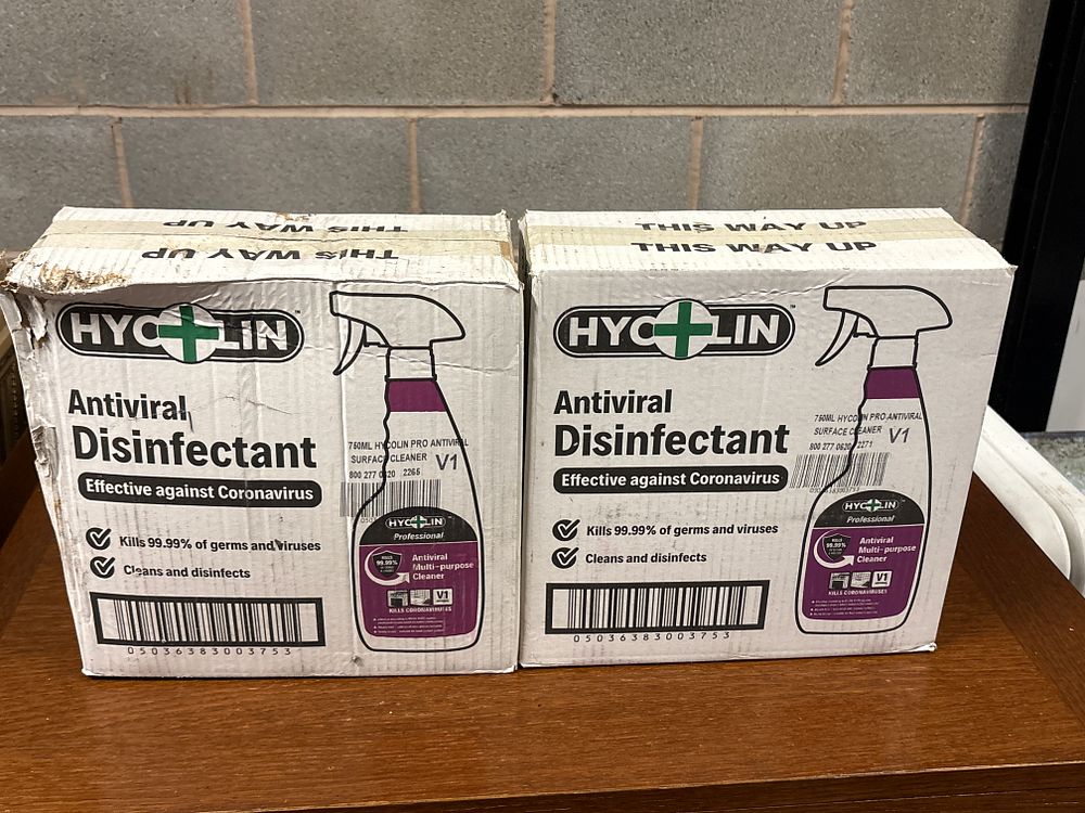 Lot 191: Two Boxes of Antiviral Disinfactant Sprays