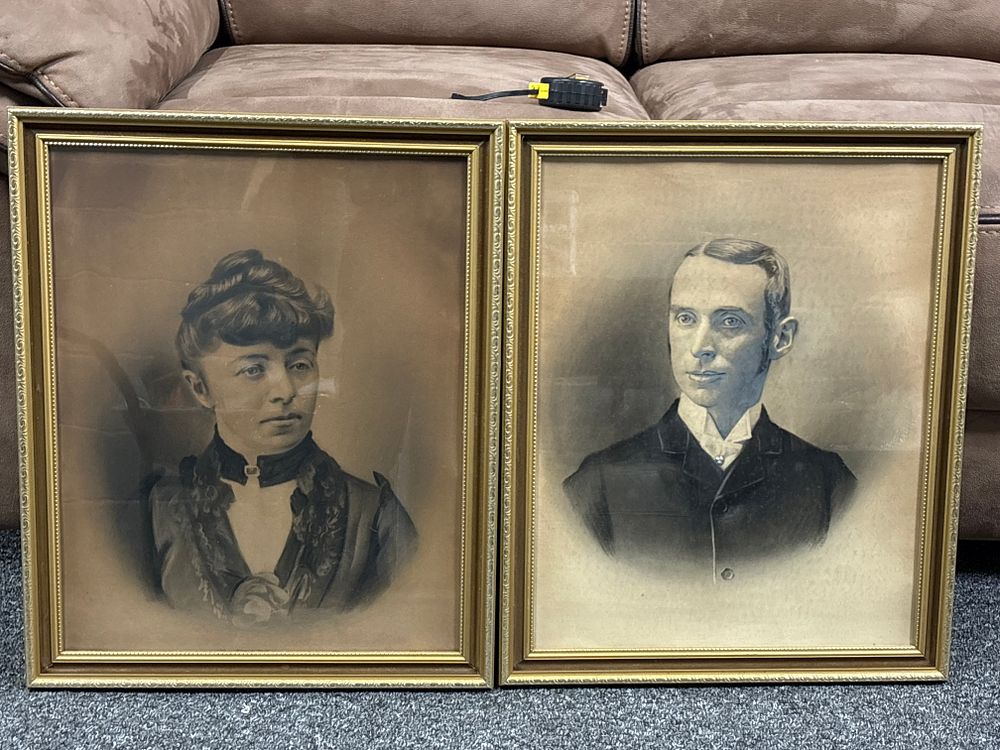 Lot 220: Two Framed Victorian Photo portraits