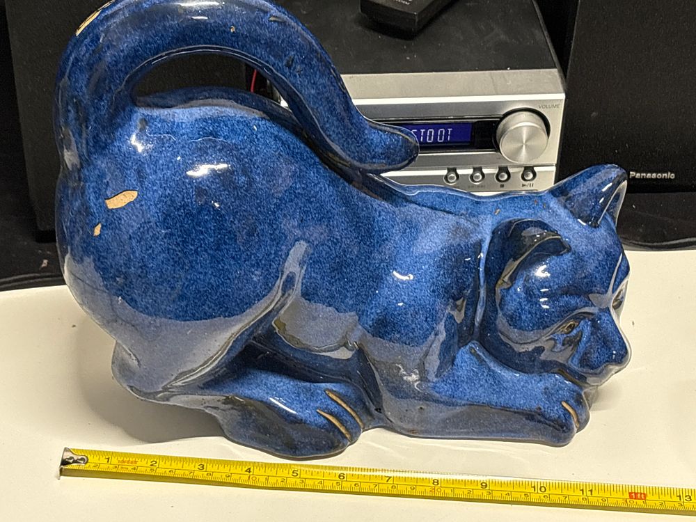 Lot 199: Large Blue Ceramic Cat