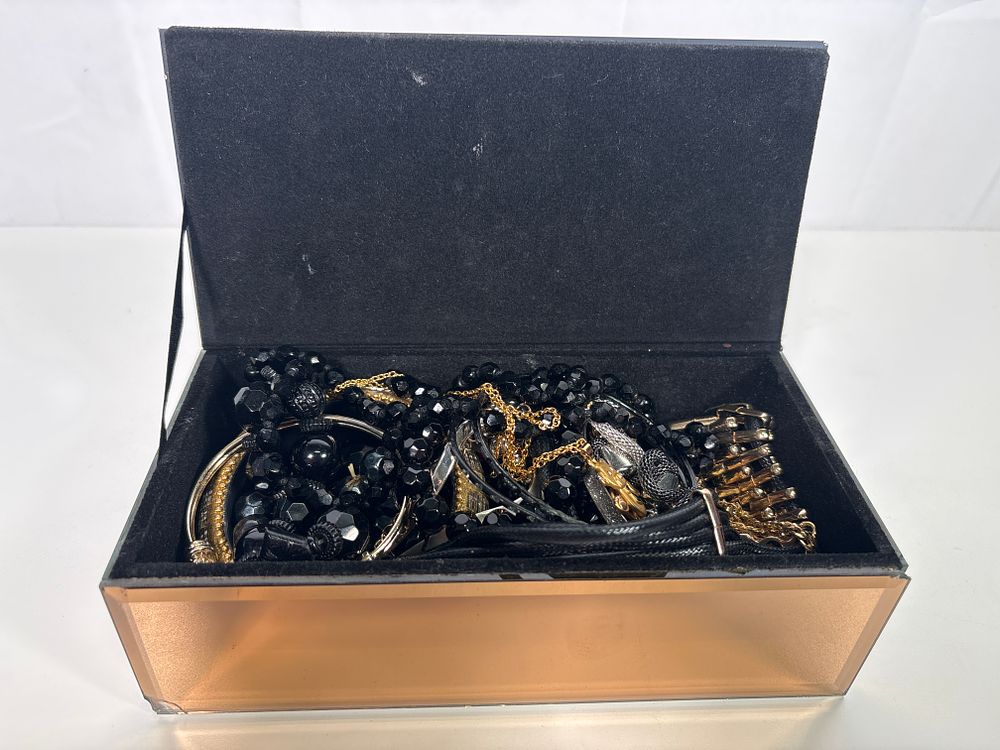 Lot 160a: Mirrored Box Full of Jewellery