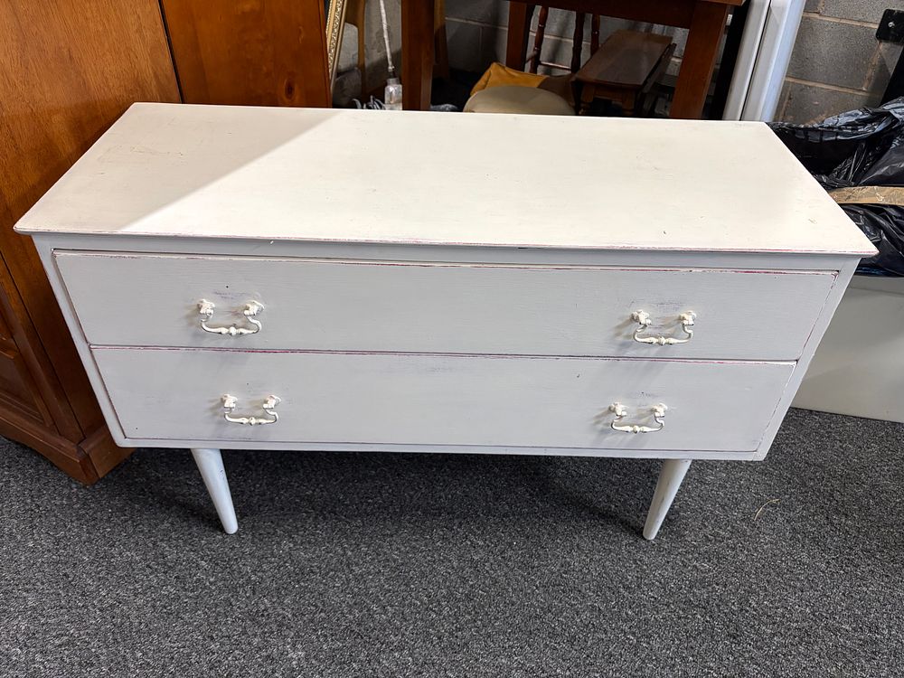 Lot 246: Wide Two Drawer Chest