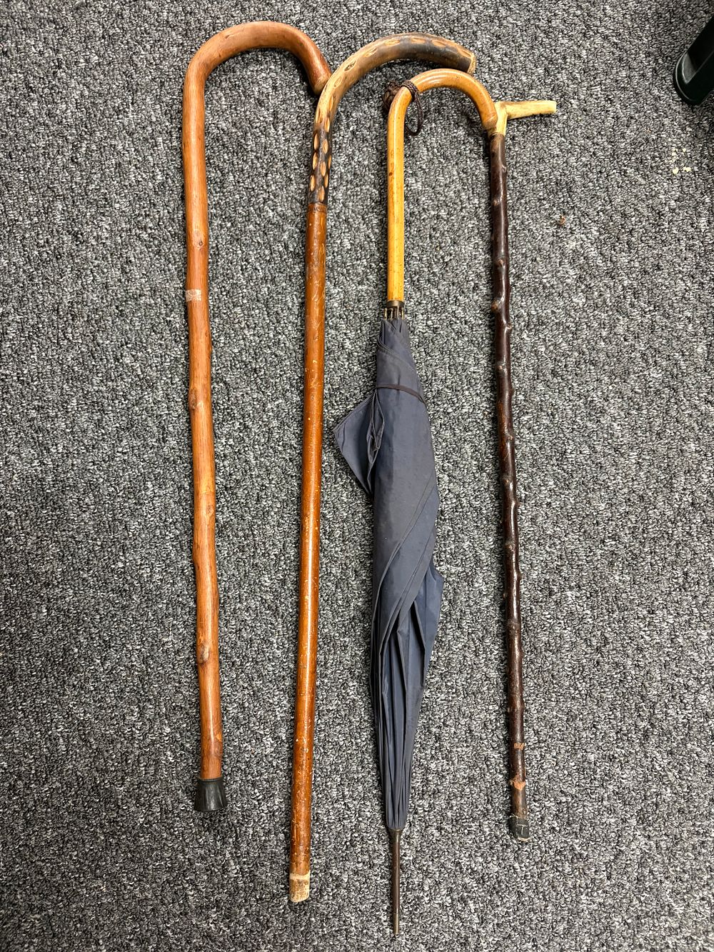 Lot 290: Three Walking Sticks and. Brolly