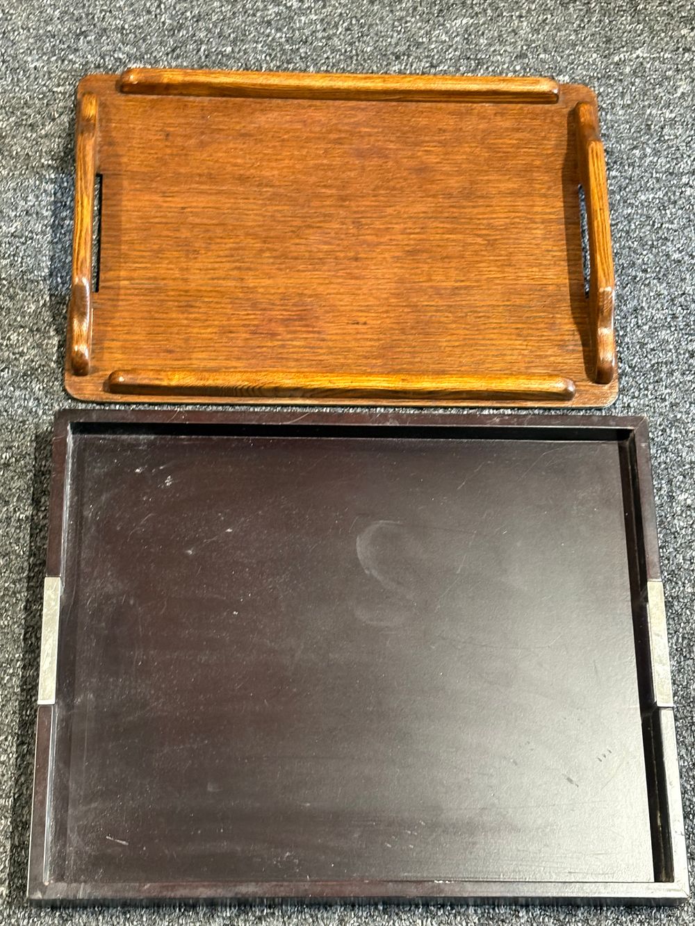 Lot 247a: Vintage Wooden Serving Tray and another Wooden Tray
