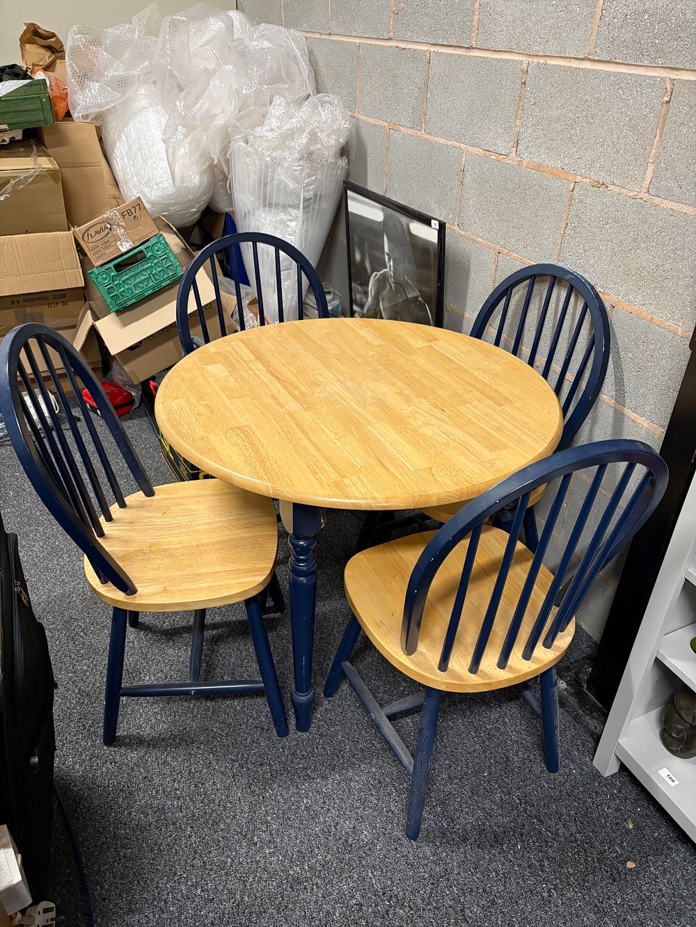 Lot 147a: Small Round Dining Table and 4 Chairs