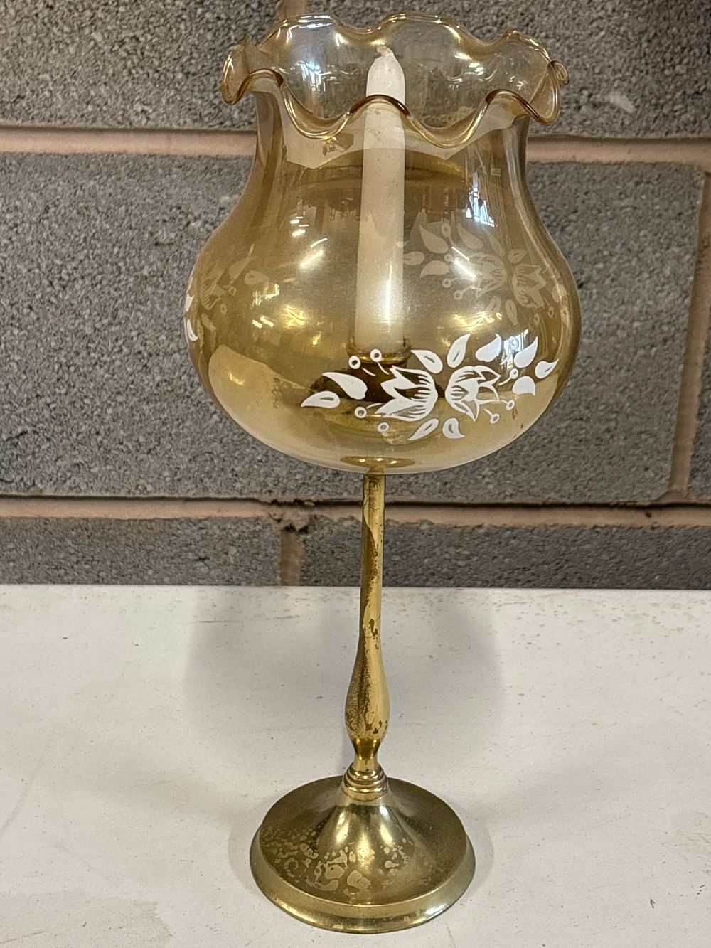 Lot 5a: Brass Stemmed Candle Holder
