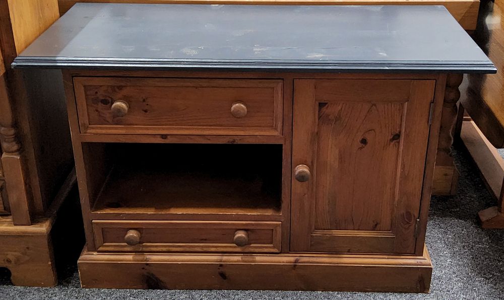 Lot 164: Grey top sideboard.