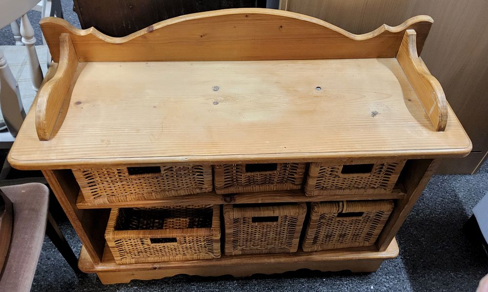 Lot 175: Hall unit with basket drawers.