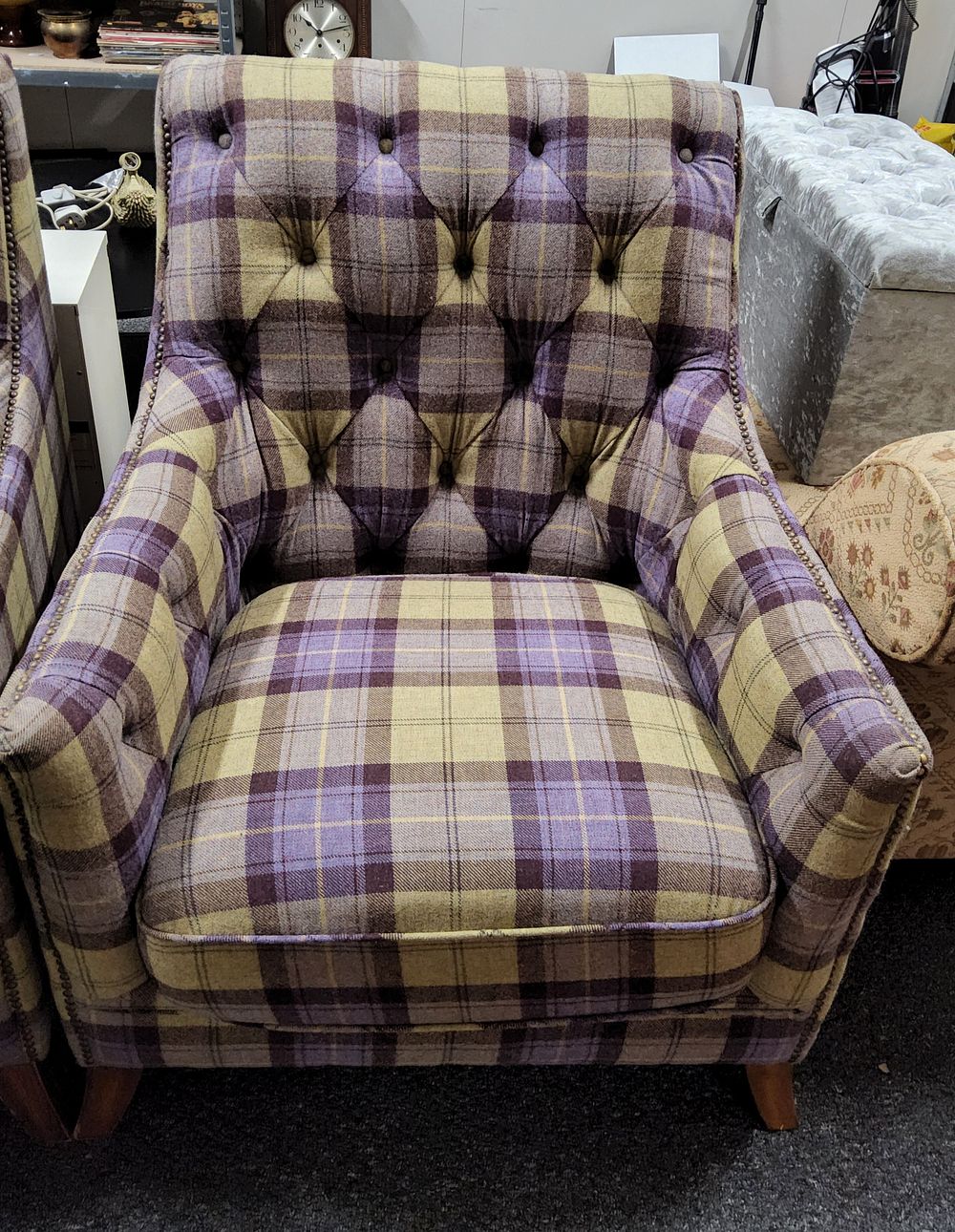 Lot 182: Another Tartan fabric Armchair.
