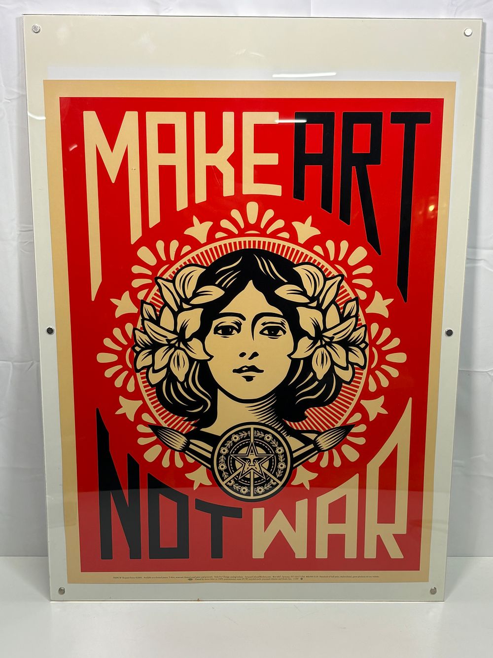 Lot 192: Iconic Shepard Fairey Make Art Not War Print