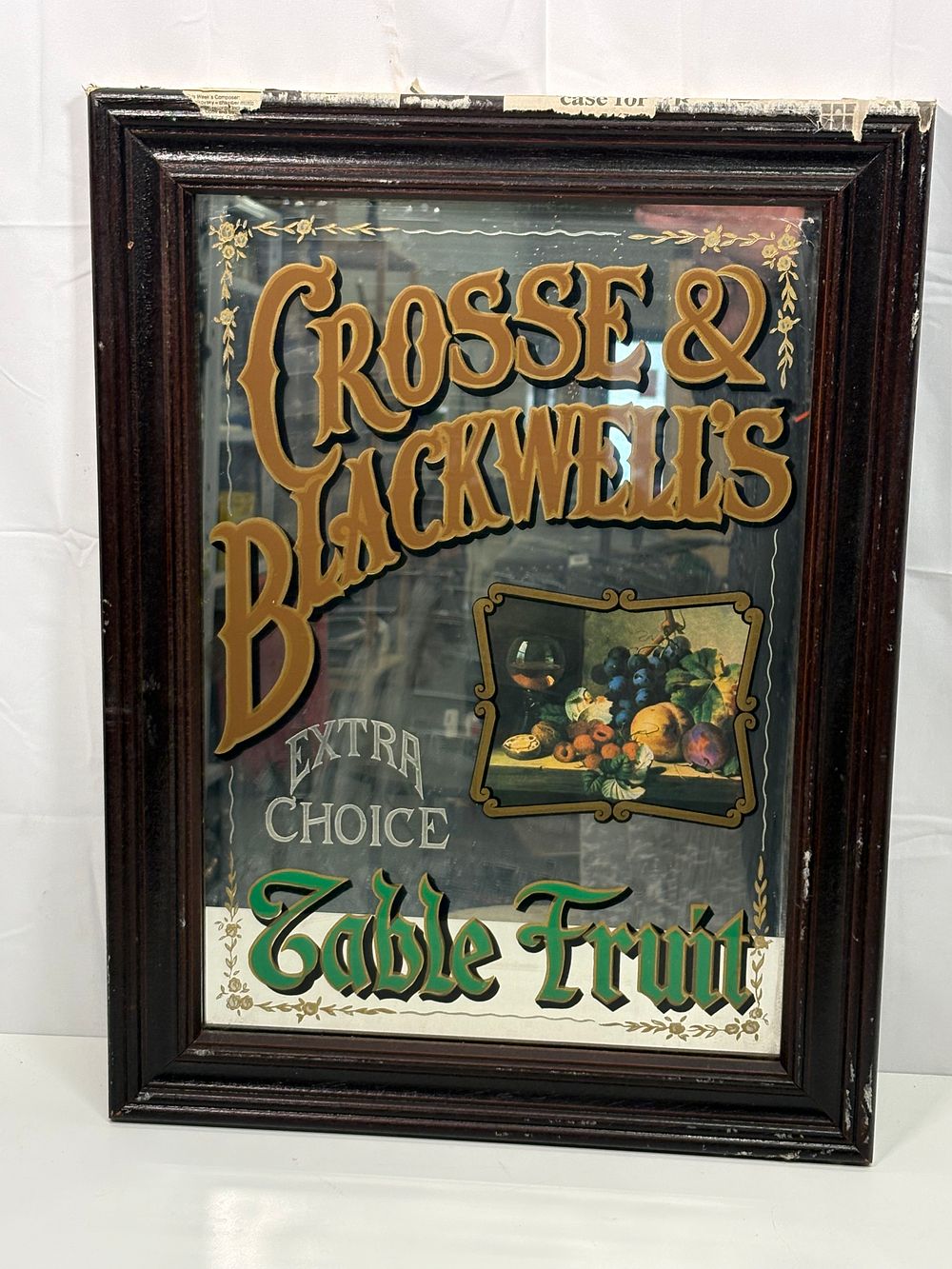 Lot 193: Vintage Crosse & Blackwells Framed Advertising Mirror