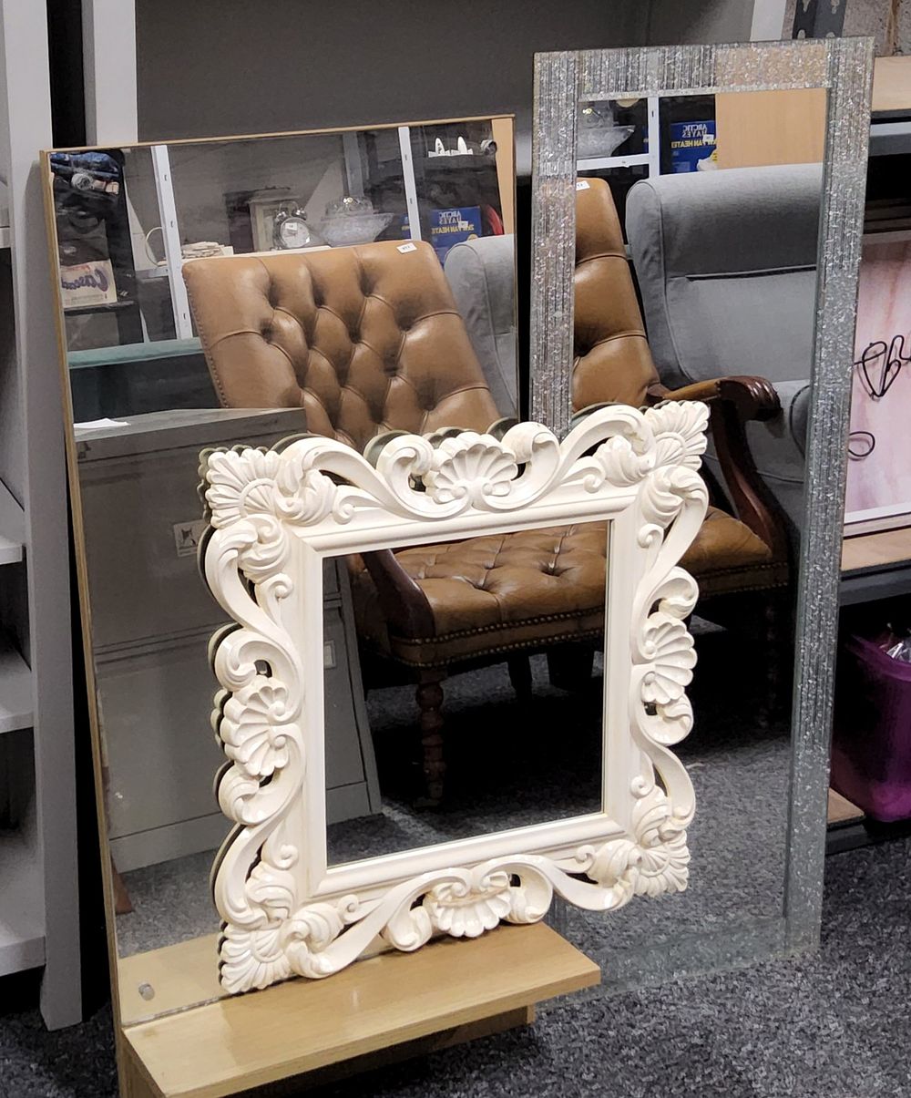 Lot 198b: 3 x large mirrors As pictured.