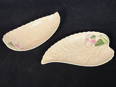 Two Crown Devon Leaf Bowls. Great Condition
