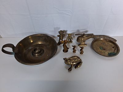 Mixed selection of brass items. As pictured approx 1kg