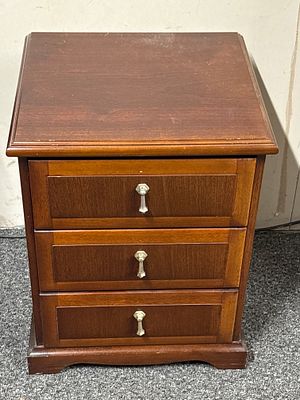 Three Drawer Bedside. 16 x 18 x 24 inches