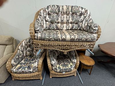 Three Piece bamboo and Wicker Suite. 2 Seater and 2 Chairs