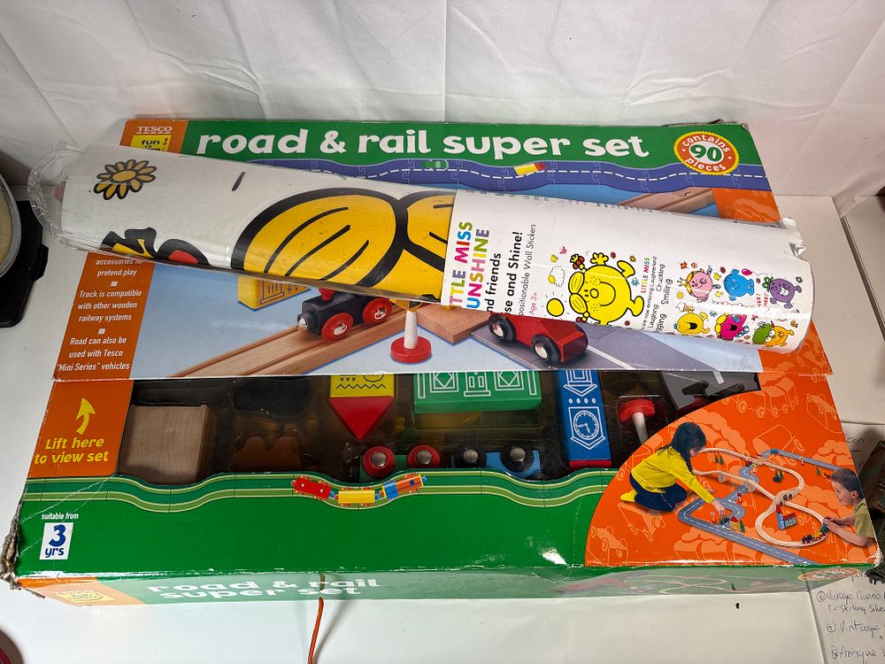 Lot 156: Road and Rail Superset and Little Miss Sunshine Wall Stickers