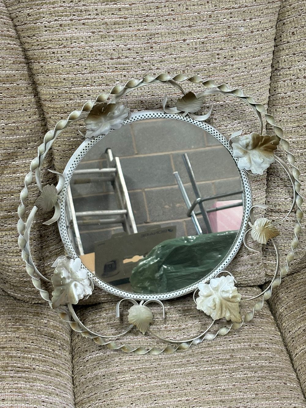 Lot 161: Retro Metal Framed Mirror