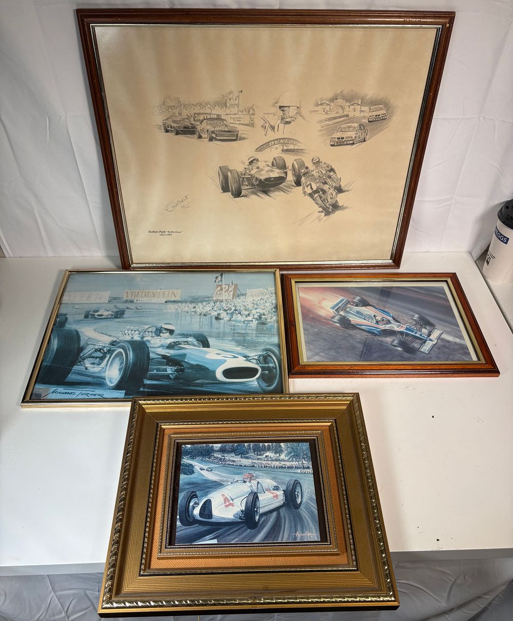Lot 168: Signed Ltd Edition Oulton Park Reflections and 3 other Motor Racing Pictures